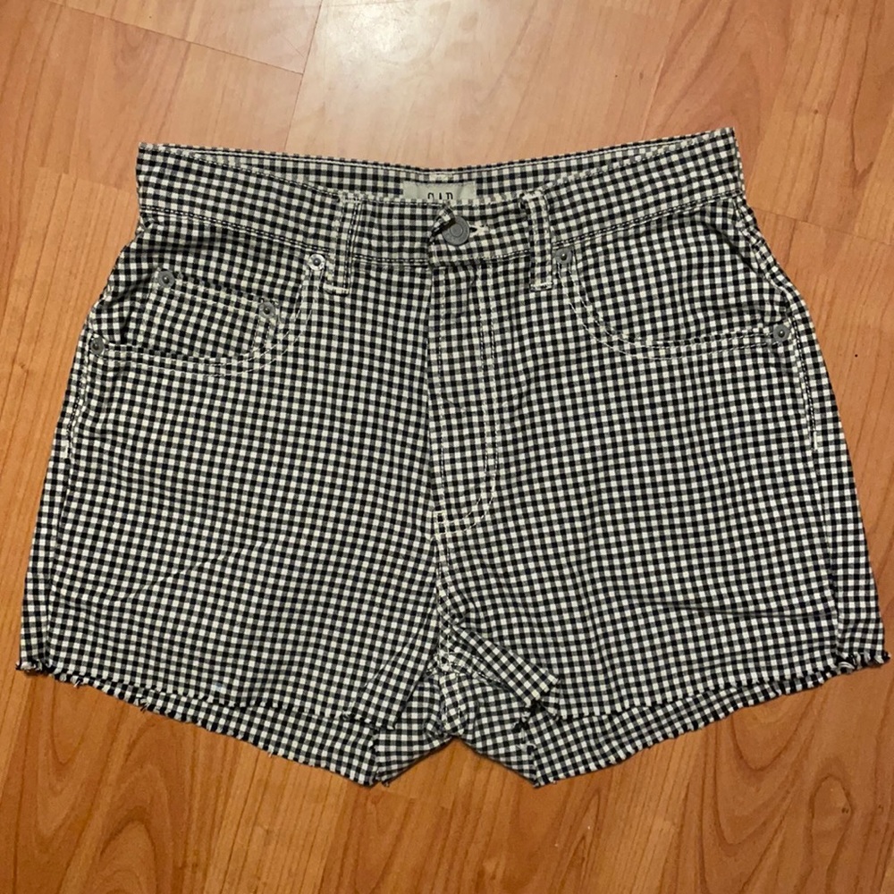 Vintage GAP 90’s gingham plaid high rise shorts